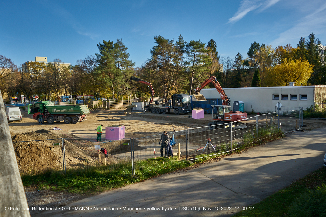 15.11.2022 - Baustelle an der Quiddestraße Haus für Kinder in Neuperlach